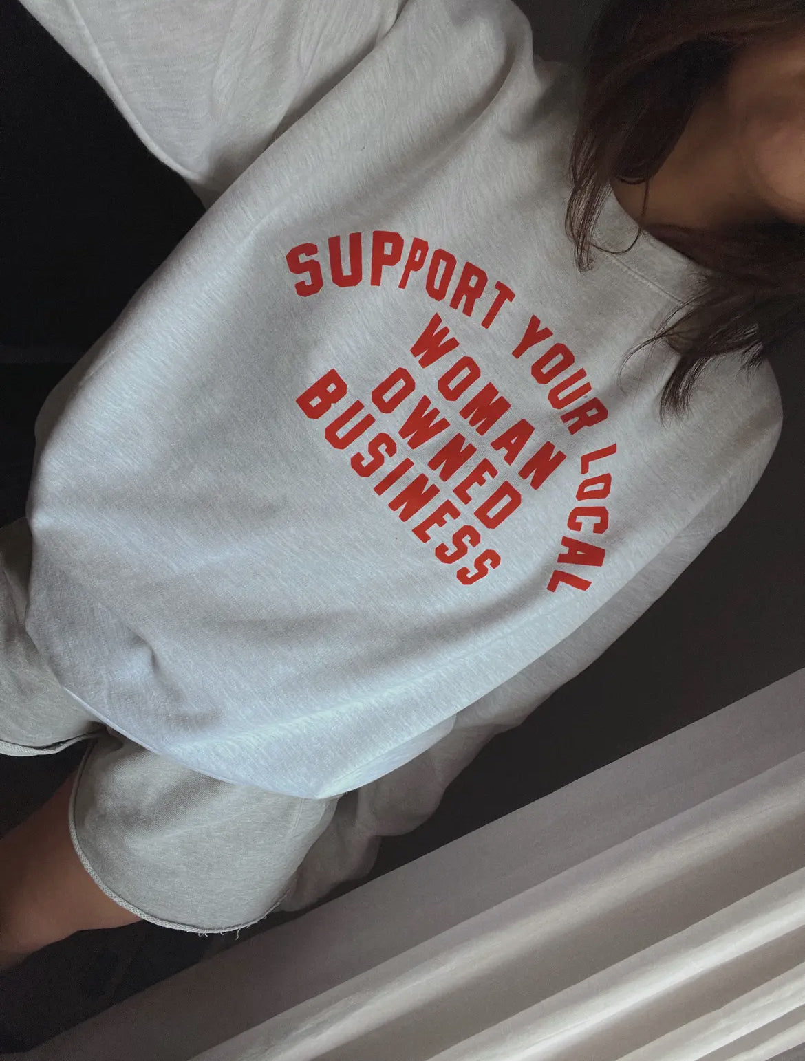 Support Local Crew Neck Sweatshirt- Ash