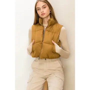 Cropped Puffer Vest