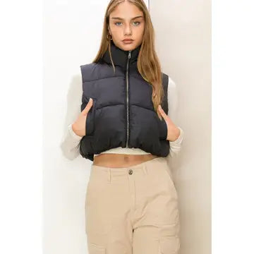 Cropped Puffer Vest