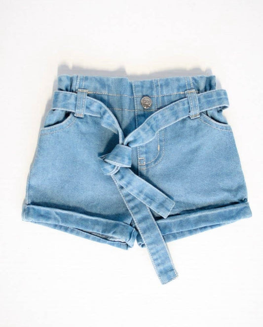 Quinn Tie-Waist Denim Shorts